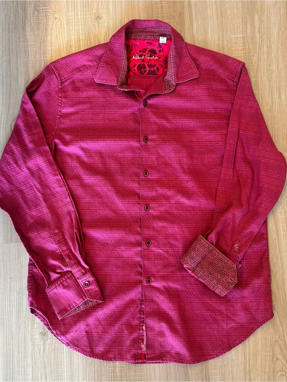 Robert Graham Men’s Red/Burgundy Button-Up Shirt - Picture 2 of 10